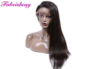 Silky Straight Virgin Hair Front Lace Tóc giả Bleach Knots Mật độ 200%